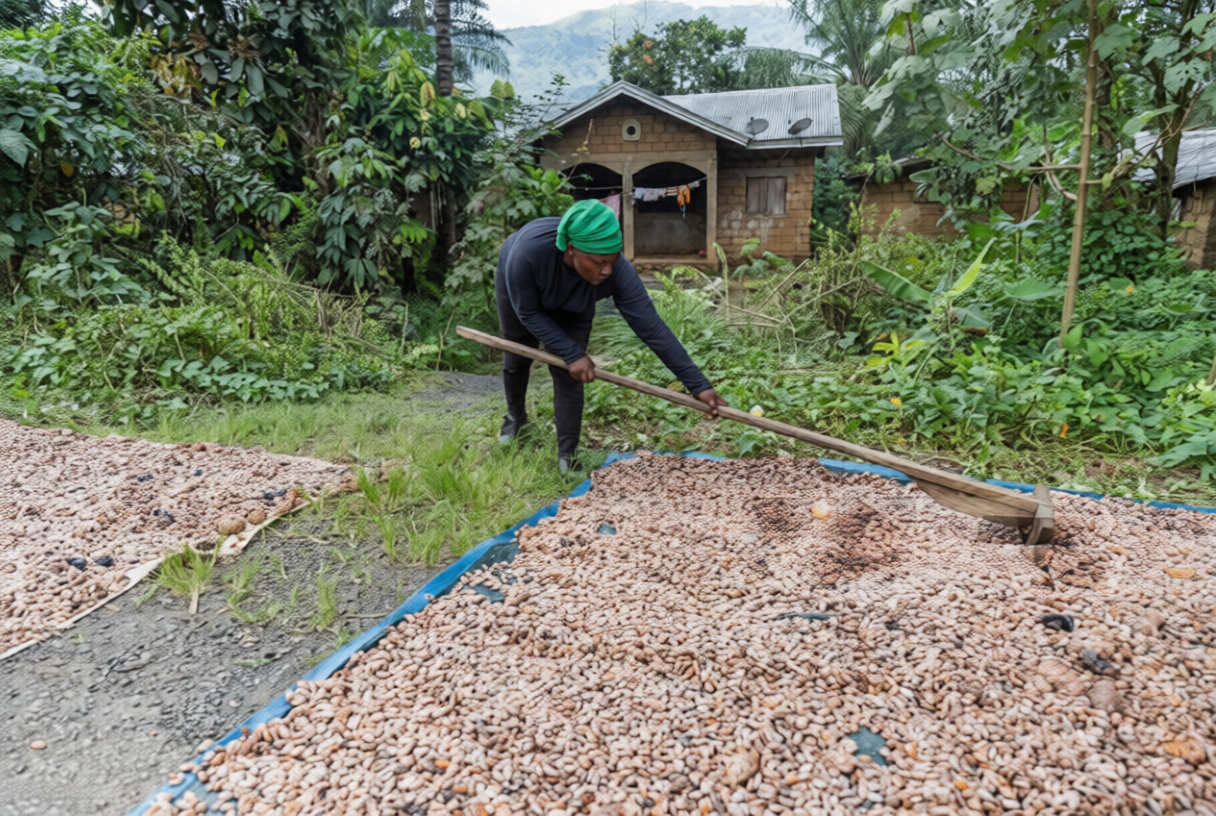 Drying stage under controlled conditions